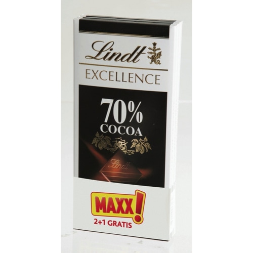 Čokolada Excellence Lindt 100 g, 2 + 1 gratis