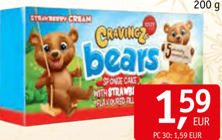 Mehki biskvit Medvedki 200 g