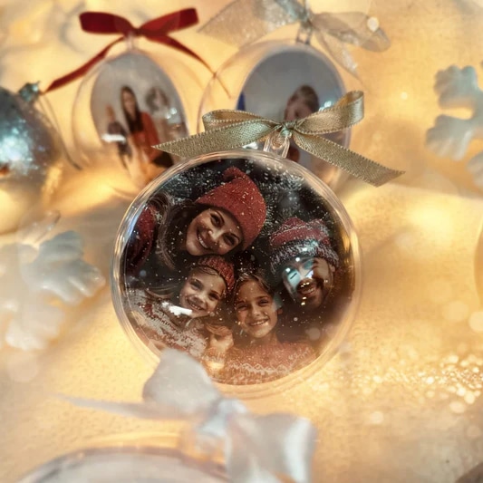 Božični okrasek za fotografijo