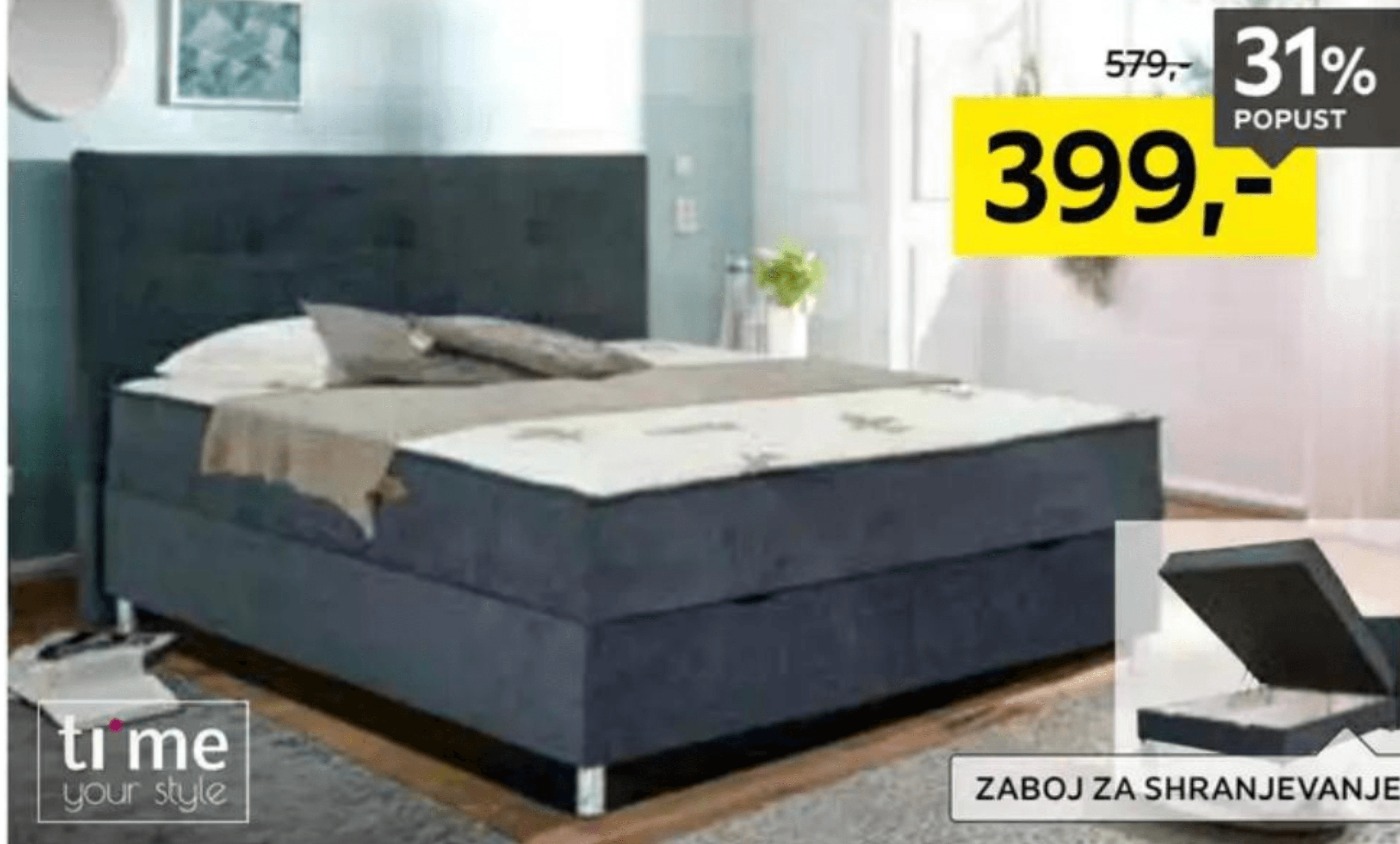 Postelja z vzmetnico dim. 120 X 200 cm - Akcija v trgovini Lesnina