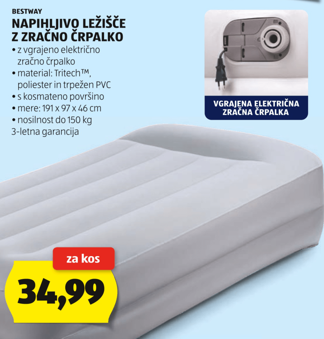 Bestway Napihljivo ležišče z zračno črpalko