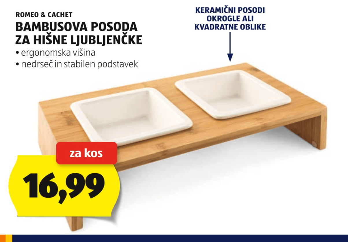 Romeo & Cachet Bambusova posoda za hišne ljubljenčke