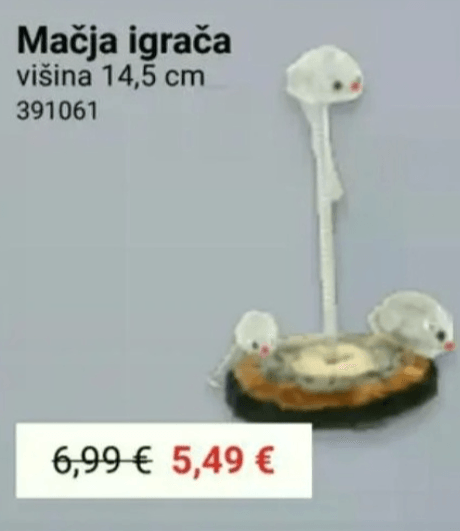 Mačja igrača višina 14,5 cm