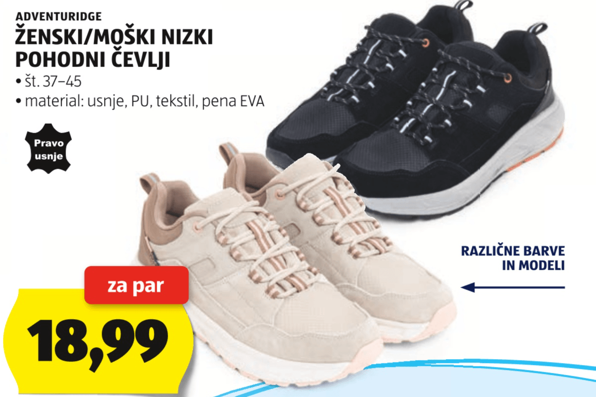 Ženski/moški nizki pohodni čevlji