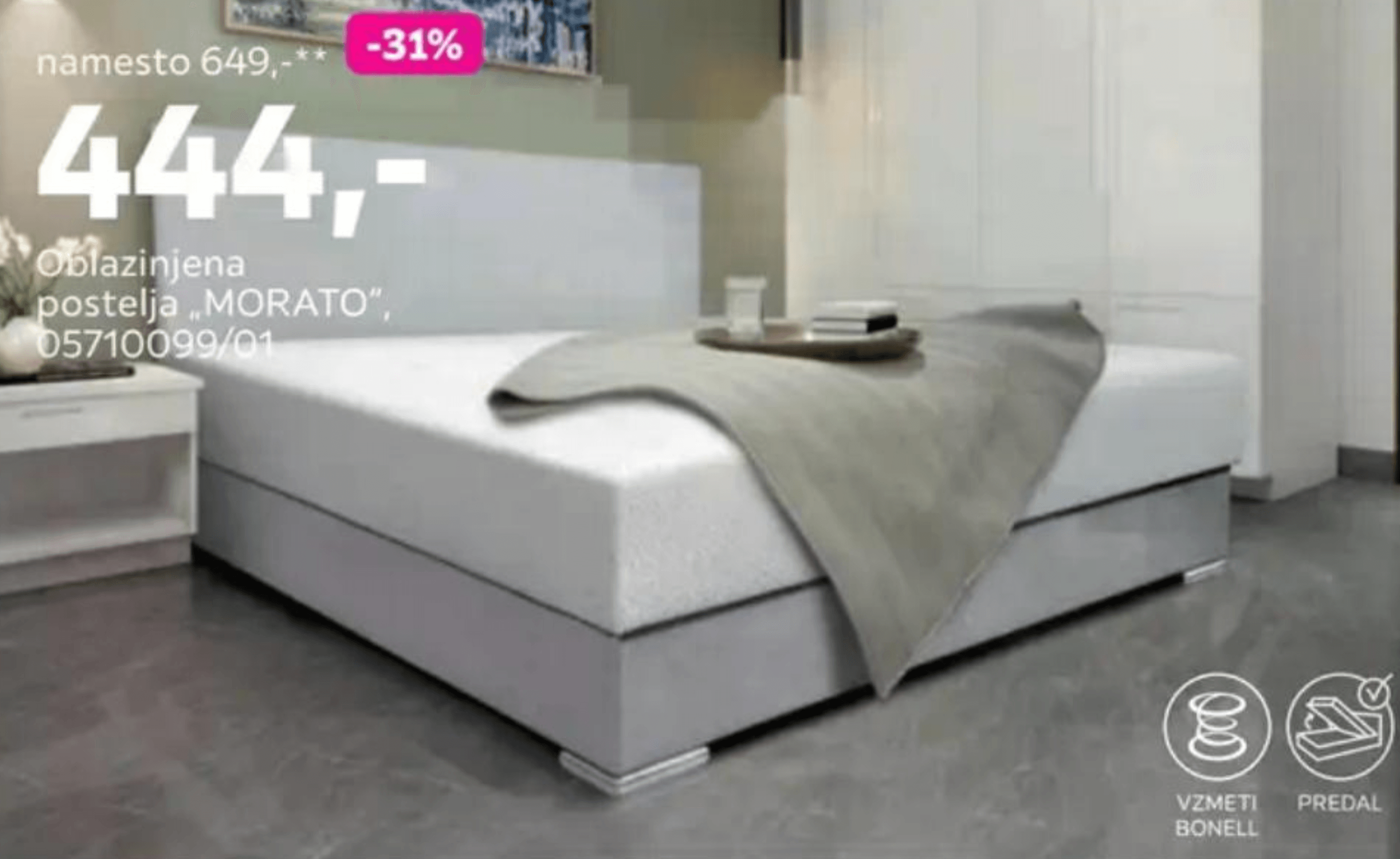 Oblazinjena postelja „MORATO"