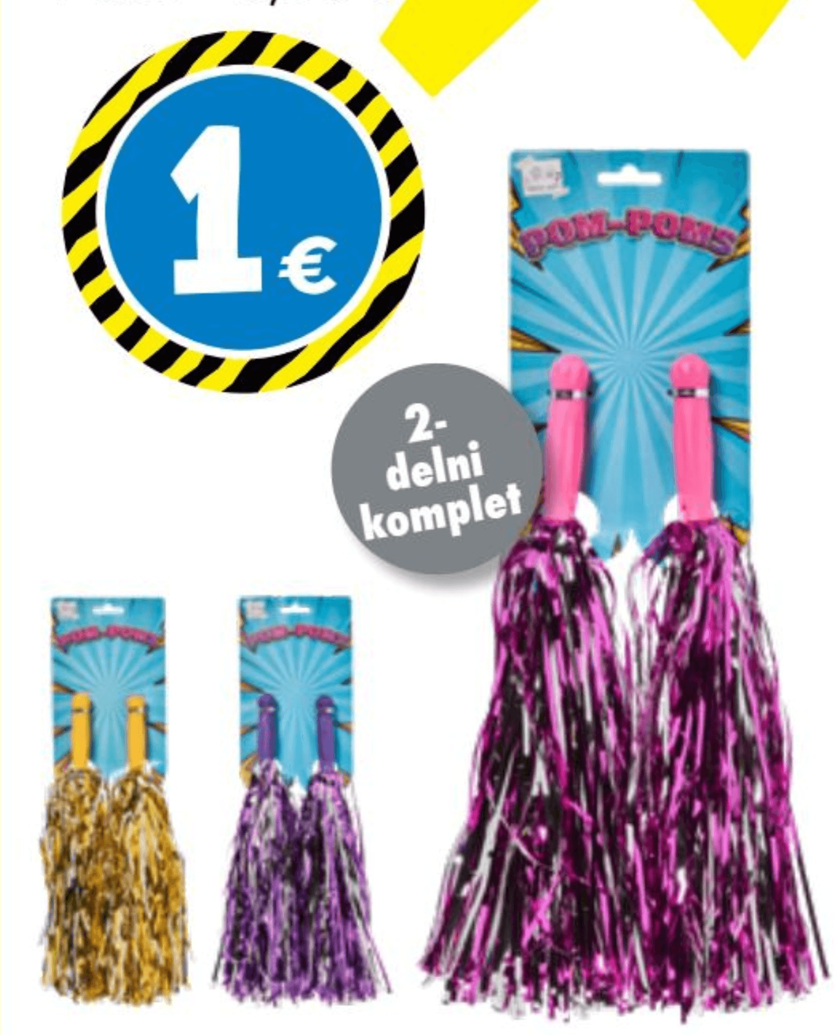 Pomponi za navijačice 2-delni komplet - Akcija v trgovini Tedi