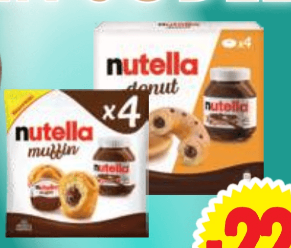 Muffini ali krofi z Nutello 4x 66 g ali 4x 60 g