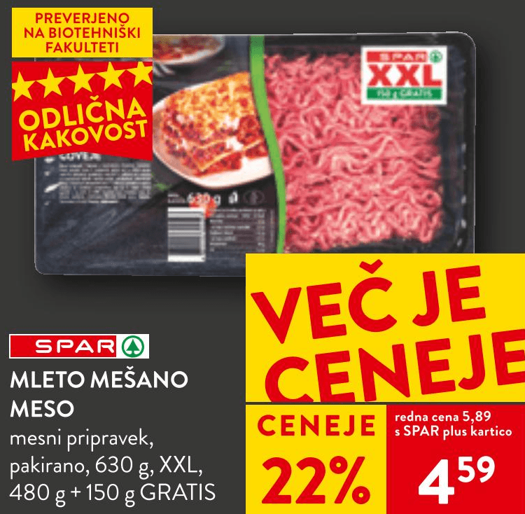 SPAR Mleto mešano meso 630 g