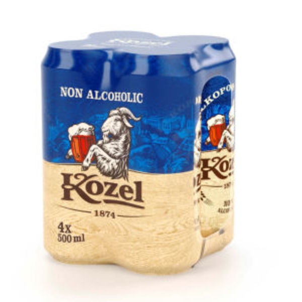BREZALKOHOLNO TEMNO PIVO KOZEL 4x 0,5 l - Akcija v trgovini E.Leclerc