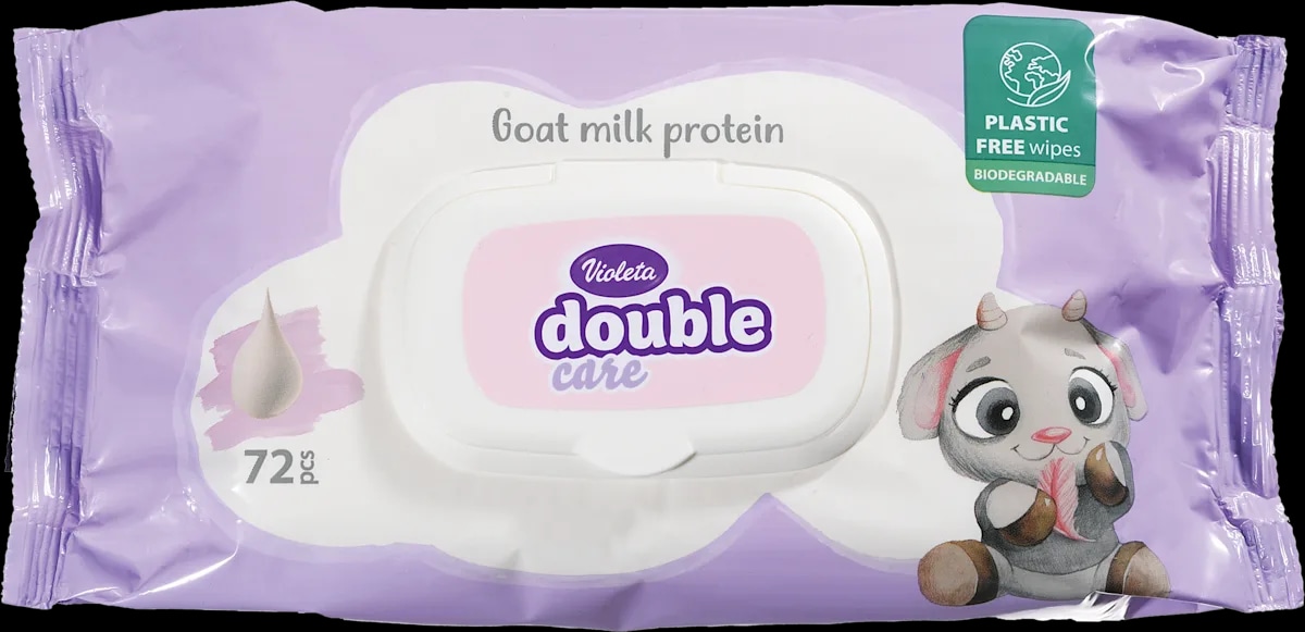 Violeta Double Care vlažni robčki s proteini iz kozjega mleka 72 kosov