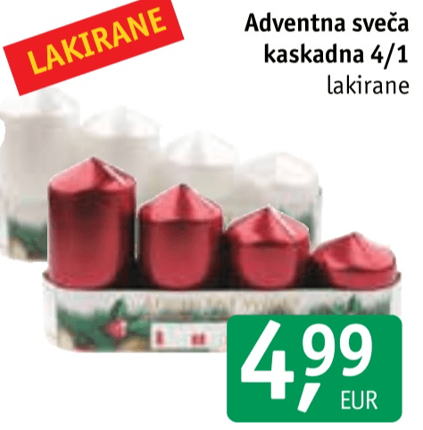Adventna sveča kaskadna 4 kom