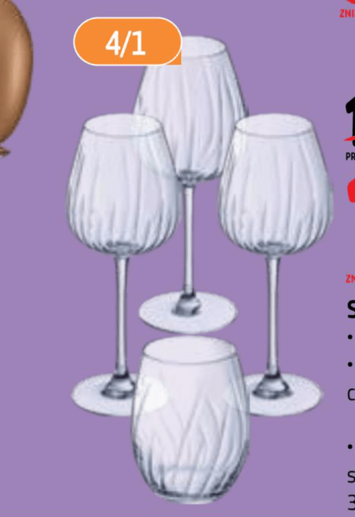 Set kozarcev "Swirly" 4/1