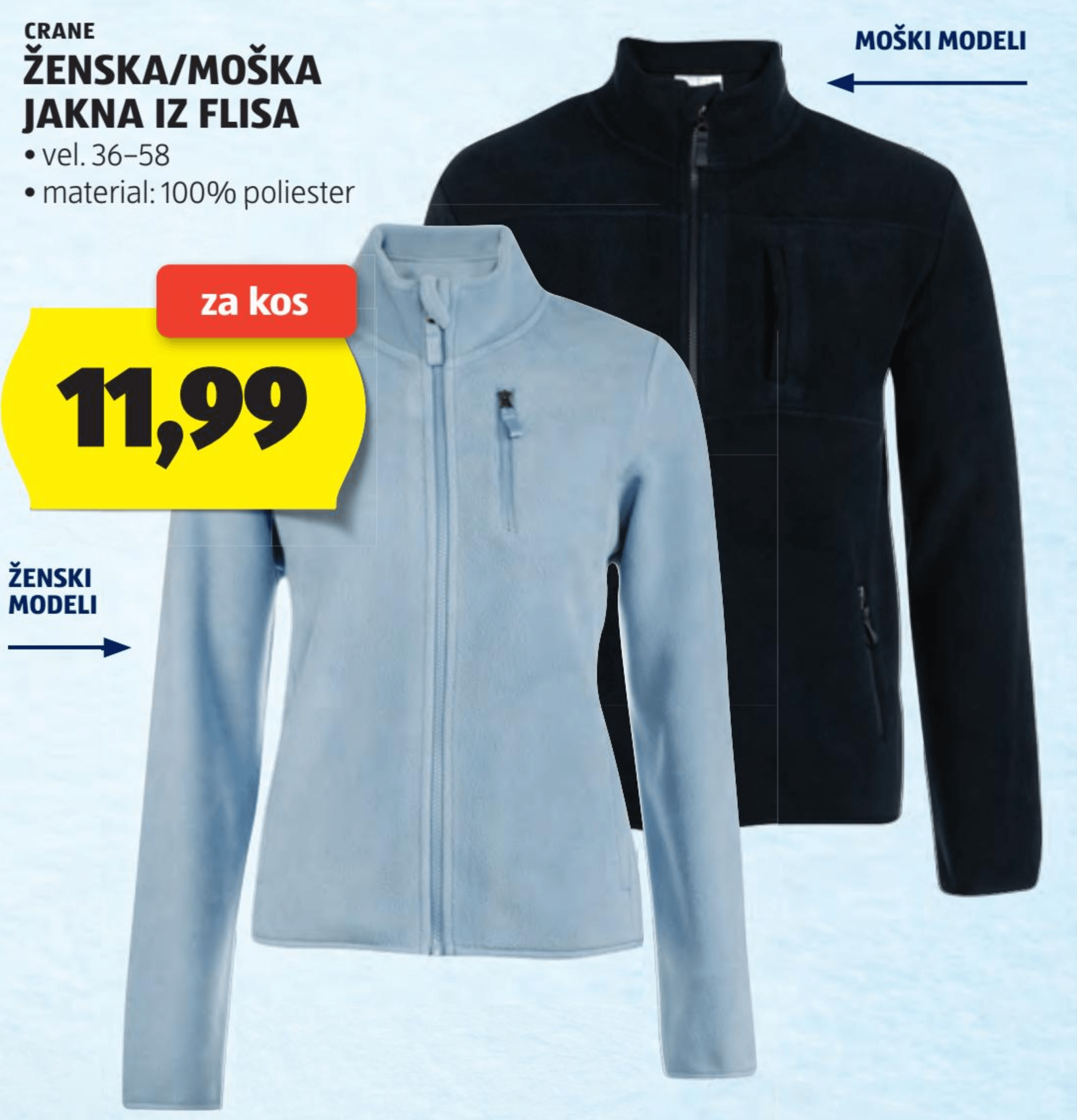 CRANE Ženska/Moška jakna iz flisa