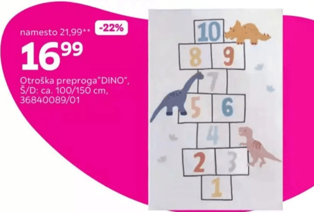 Otroška preproga "DINO" Š/D: ca. 100/150 cm