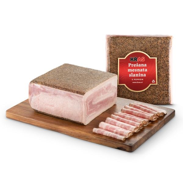 Prešana slanina s poprovim posipom 1 kg Kras