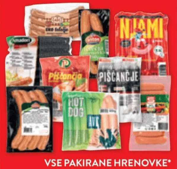 Vse pakirane hrenovke