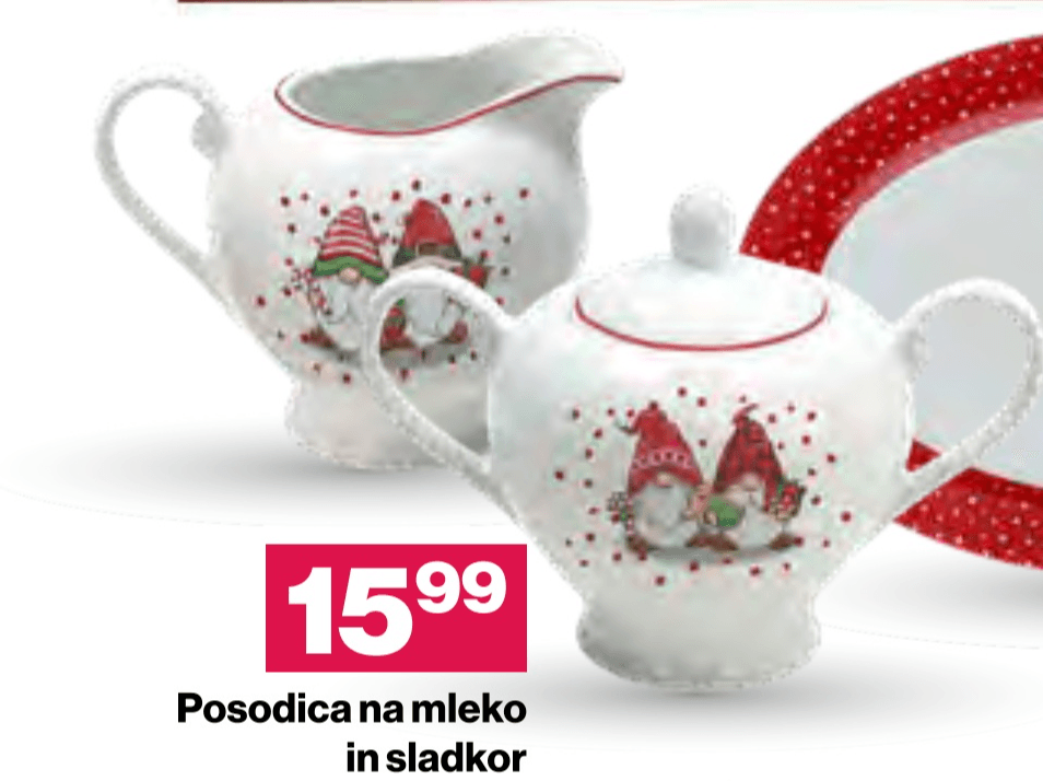 Posodica na mleko in sladkor