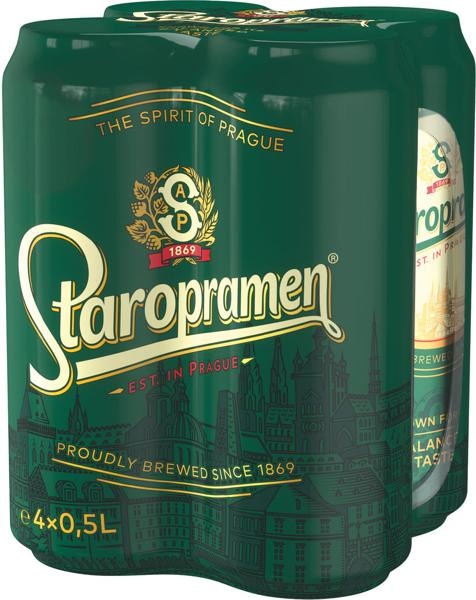 Staropramen Svetlo Pivo alk. 5% vol., 4 x 0,5 l