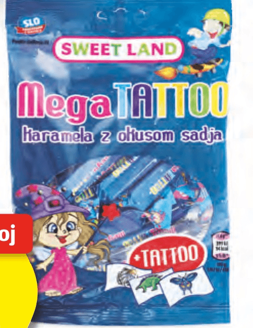 Sweet Land Mega Tattoo 90 g - Akcija v trgovini Hofer