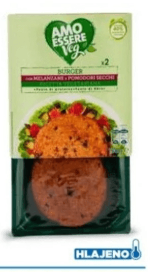 AMO ESSERE Veg Burger z jajčevci in paradižnikom 160 g