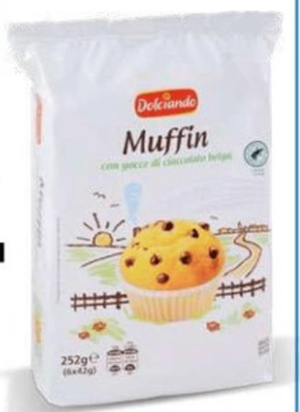 Mafini s čokoladnimi kapljicami 252 g, 6 kosov