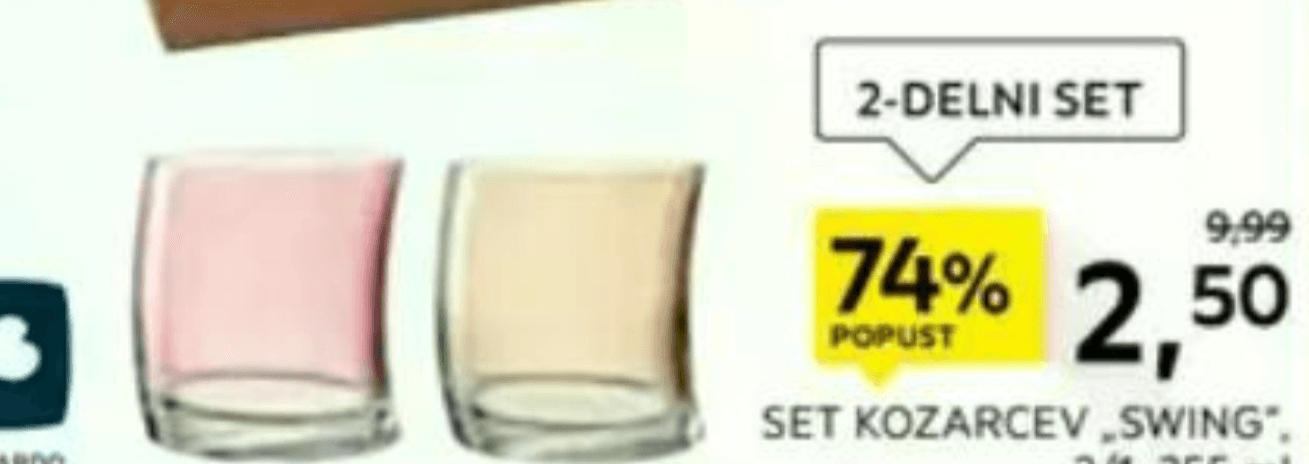 Set kozarcev "SWING" 2/1