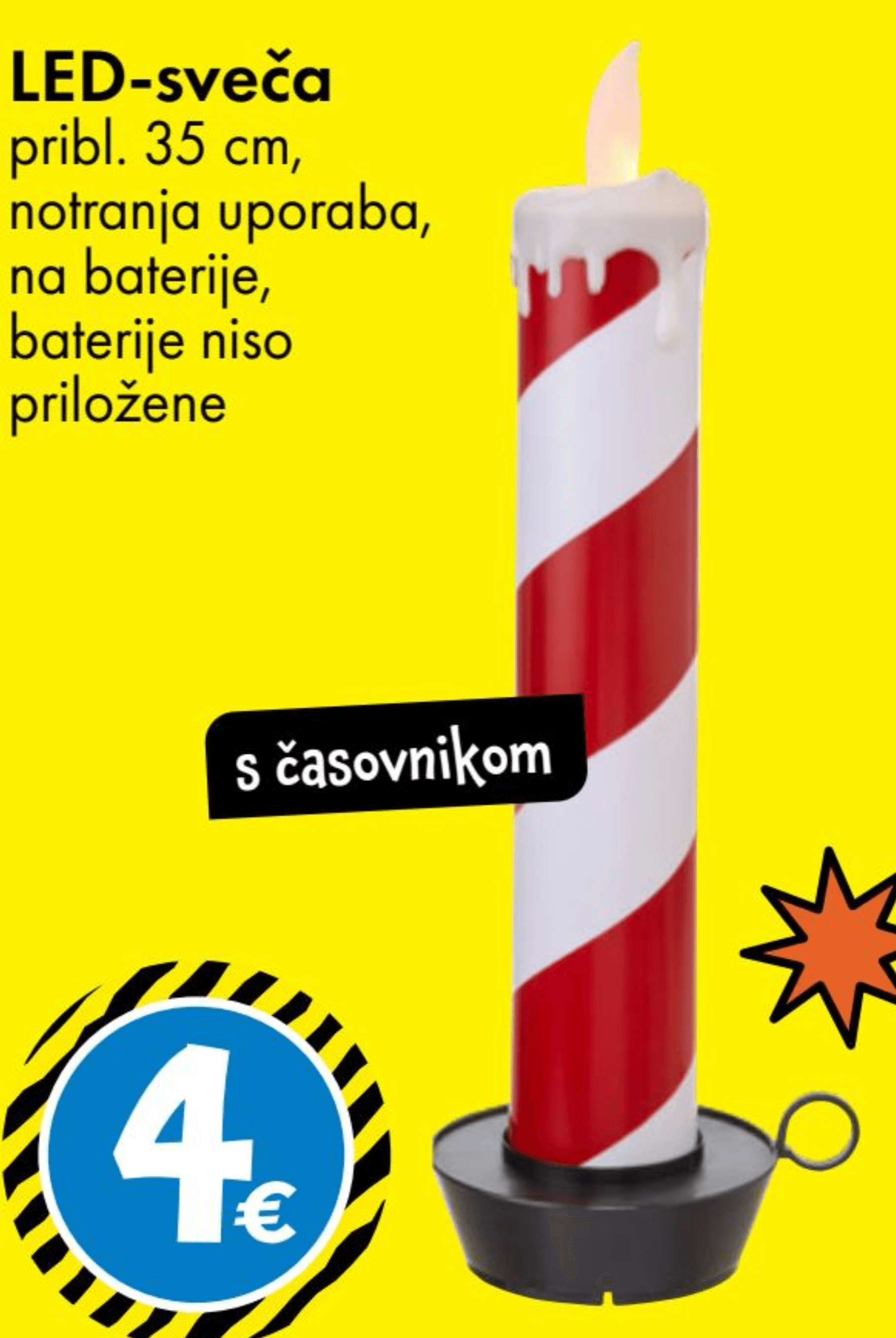 LED-sveča pribl. 35 cm