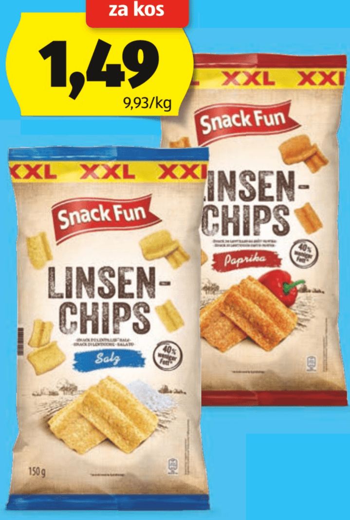 Snack Fun Lečin čips XXL 150 g SNACK FUN