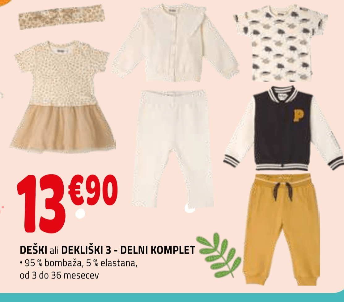Mots d'enfants Deški ali dekliški 3-delni komplet - Akcija v trgovini E.Leclerc
