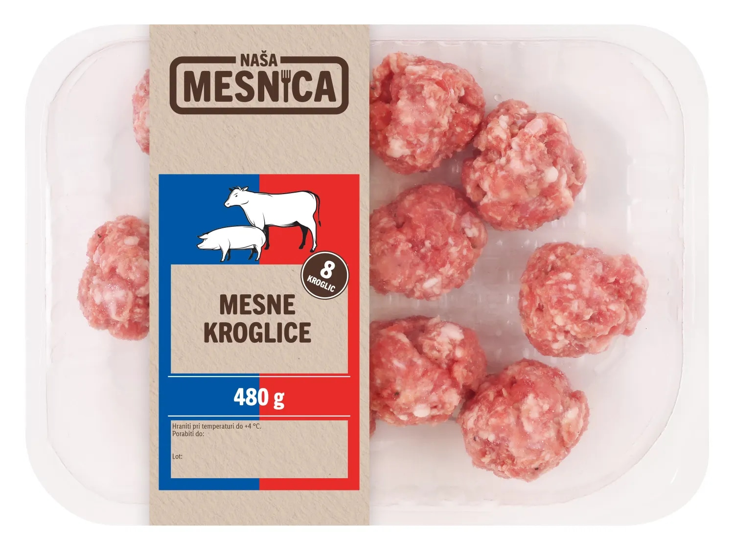 Naša mesnica Sveže mesne kroglice 360 g