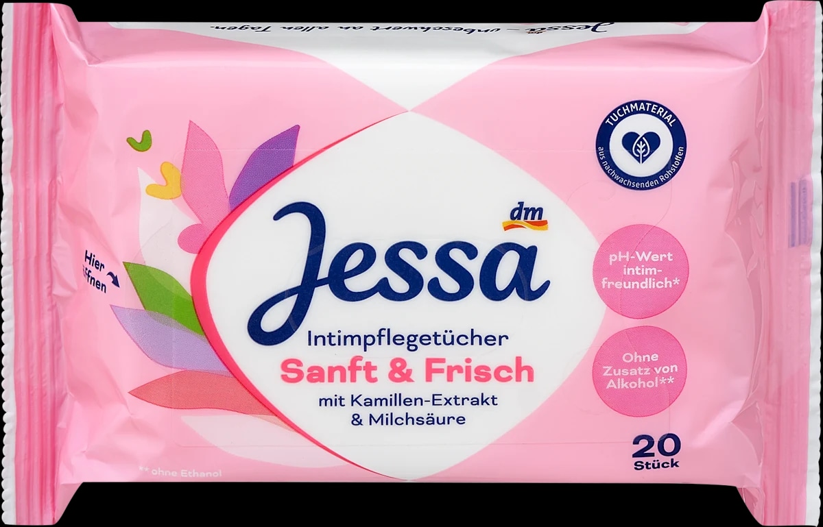 Jessa Sanft & Frisch intimni robčki 20 kosov - Akcija v trgovini Dm