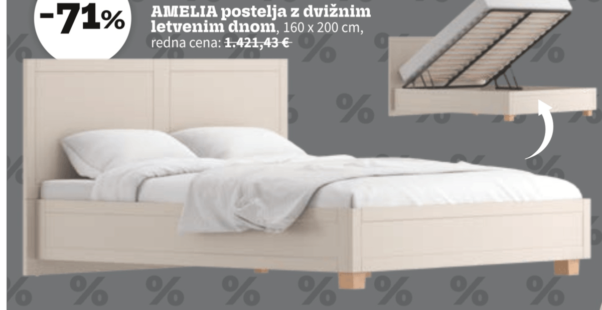 AMELIA postelja - Akcija v trgovini Prima
