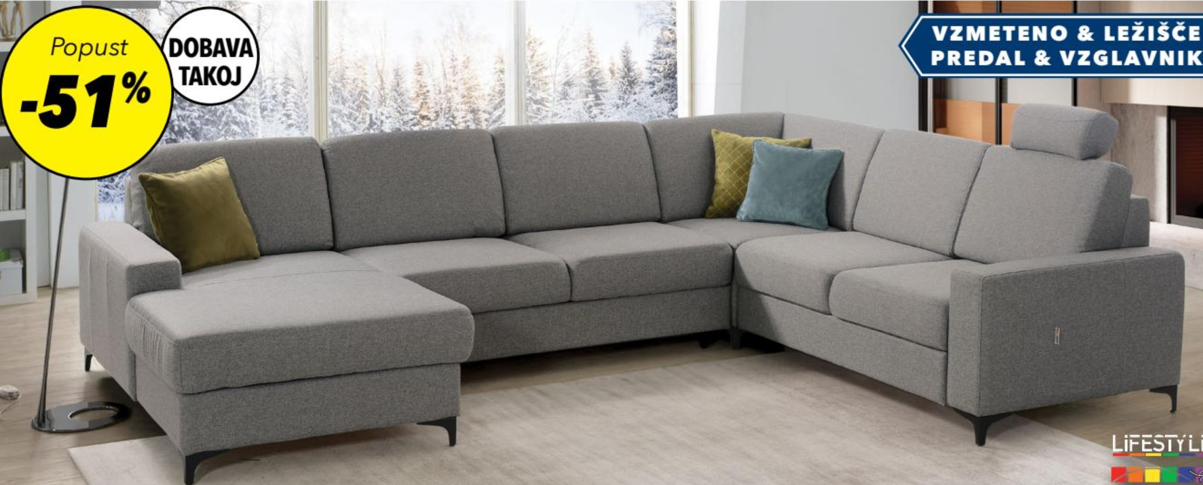 Kotna sedežna garnitura SAGA