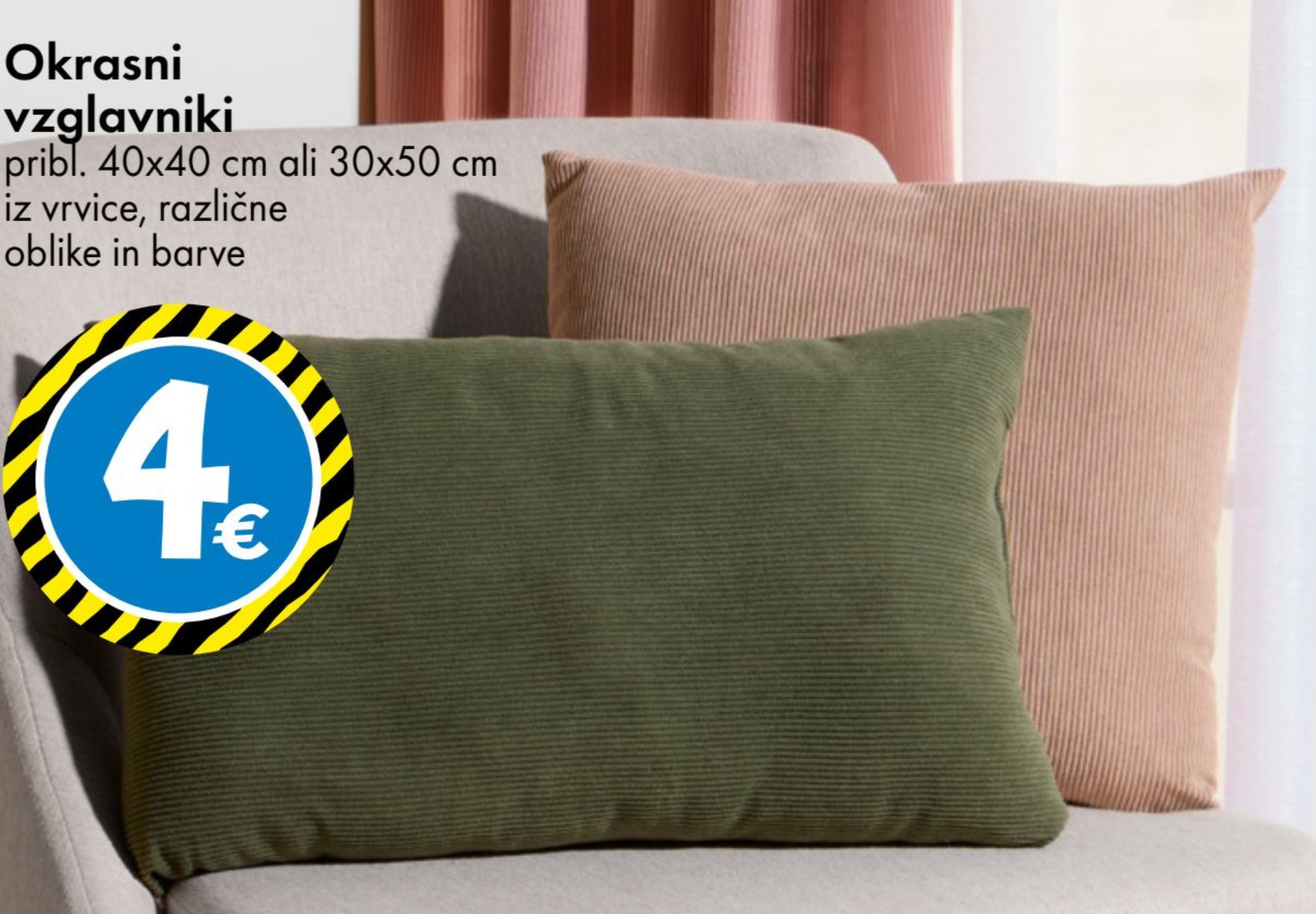 Okrasni vzglavniki pribl. 40x40 cm ali 30x50 cm - Akcija v trgovini Tedi