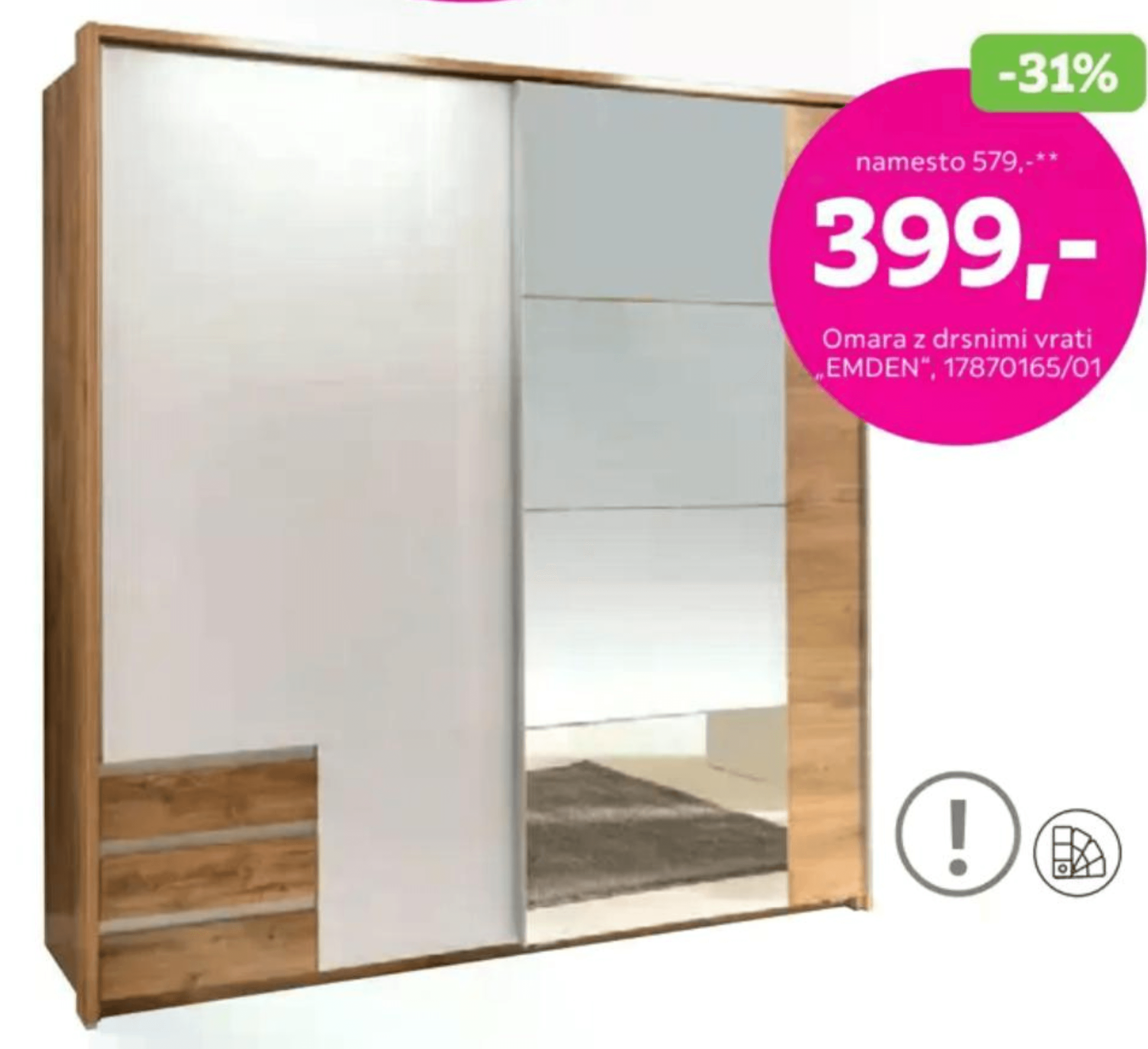 Omara z drsnimi vrati „EMDEN"