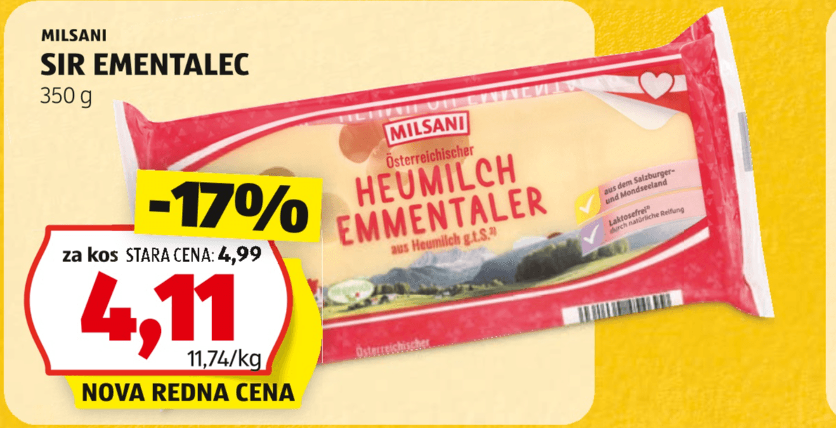 Milsani Sir Ementalec 350 g