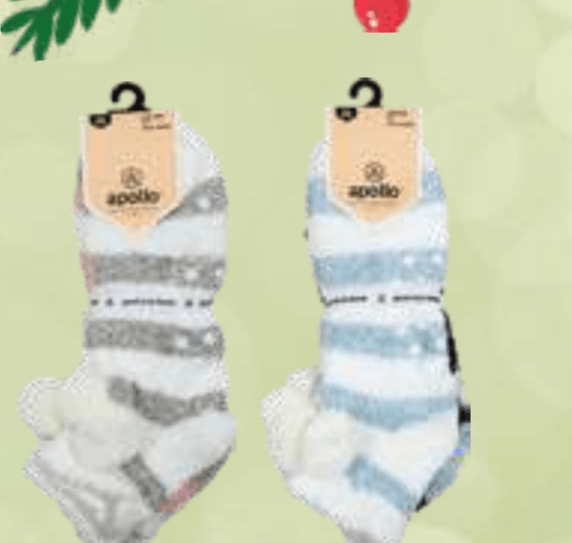 2x Ženske tople nogavice z nedrsečim podplatom 2X