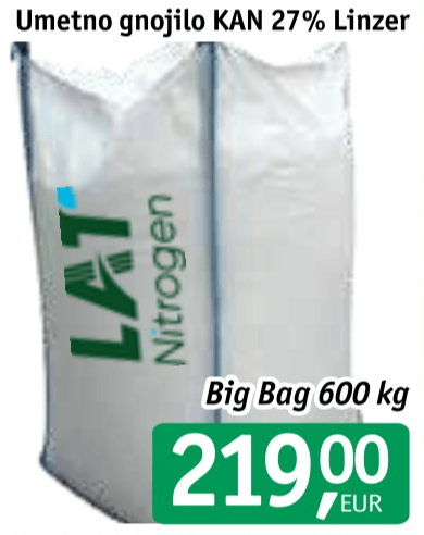 Umetno gnojilo KAN 27% Linzer Big Bag 600 kg - Akcija v trgovini Jager