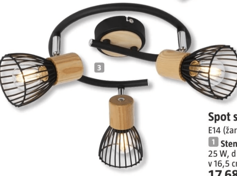 Spot svetilka 'Black Wood'