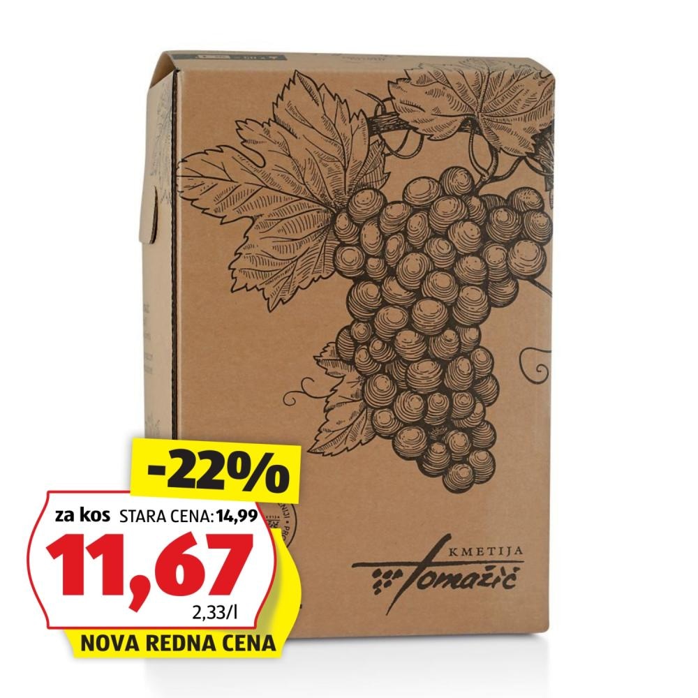 Kmetija Tomažič Bag in Box Vino 5 L