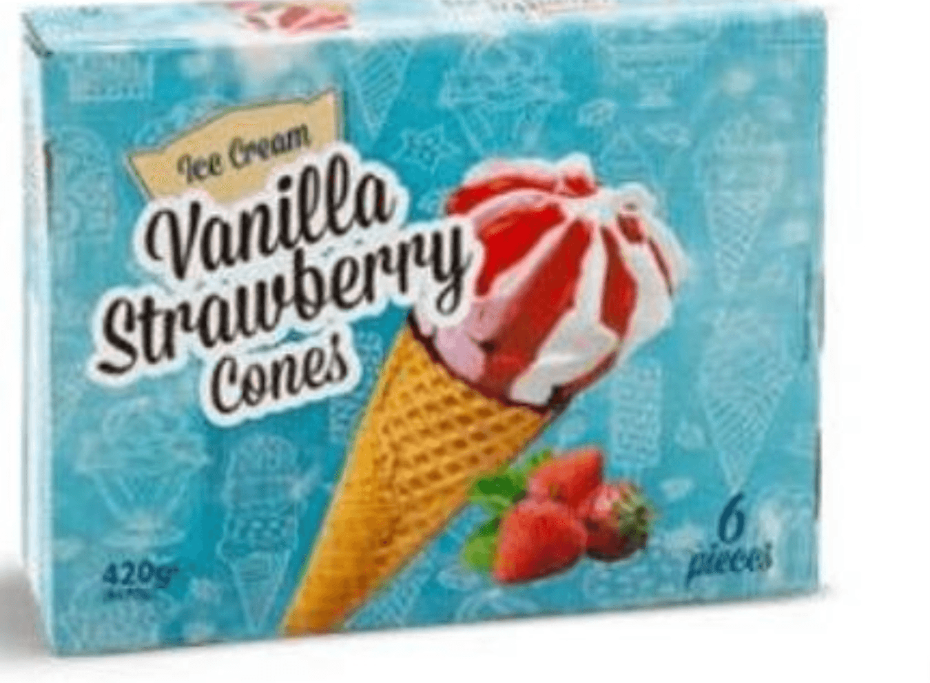 Korneti, vanilja in jagoda 6 kosov, 420 g - Akcija v trgovini Eurospin