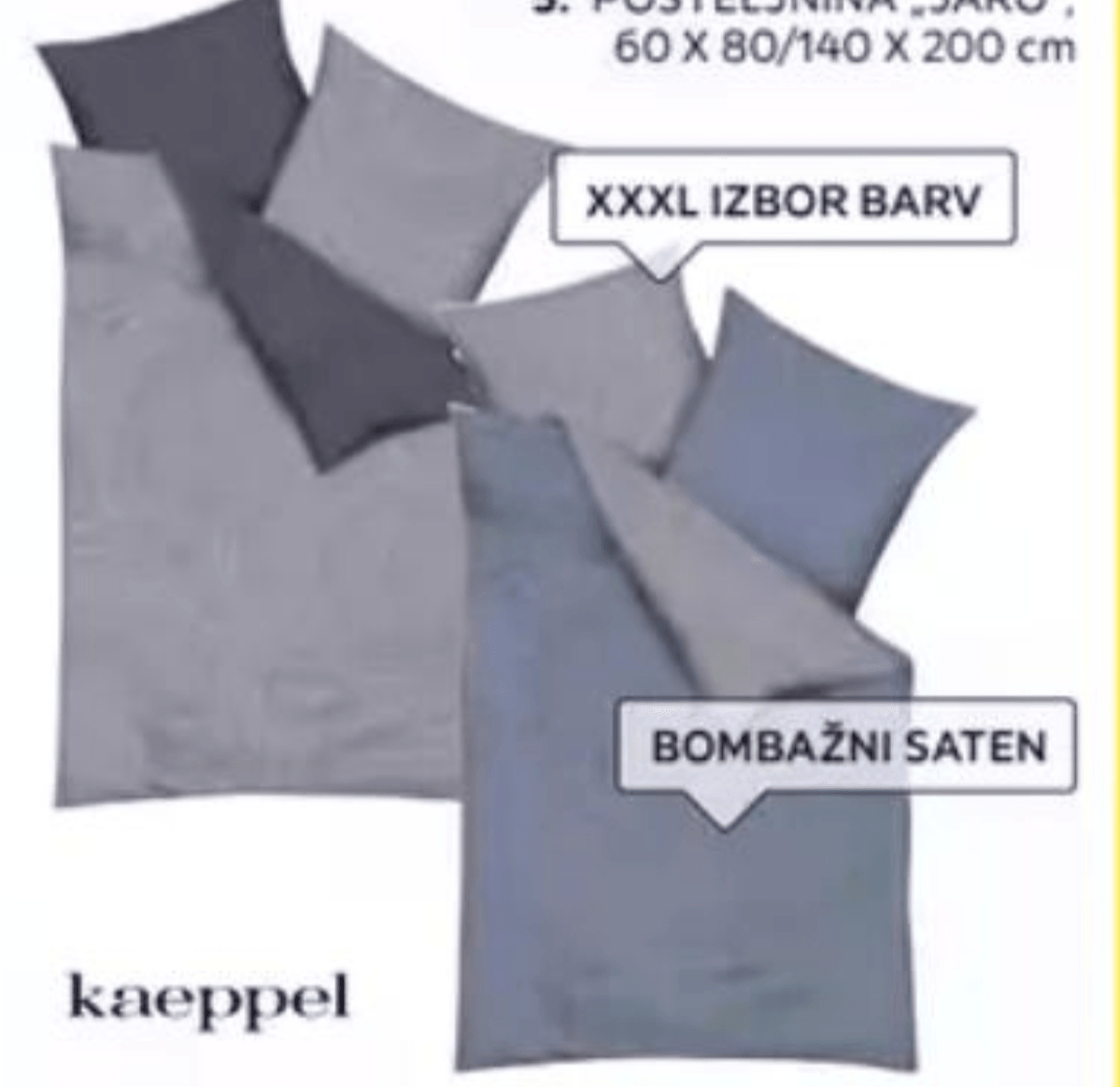 Posteljnina „JARO" 60 X 80/140 X 200 cm