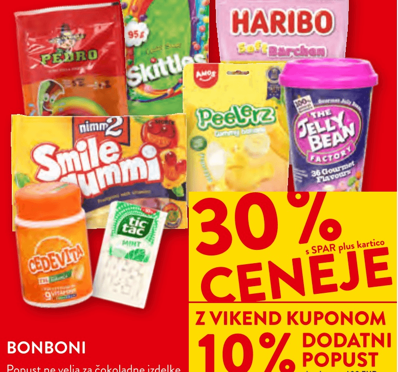 Bonboni - Akcija v trgovini Spar
