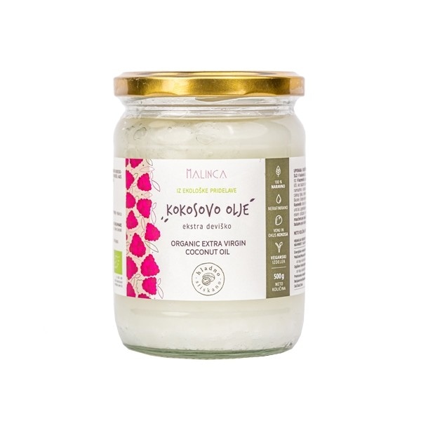 Bio ekstra deviško kokosovo olje Malinca 500 ml