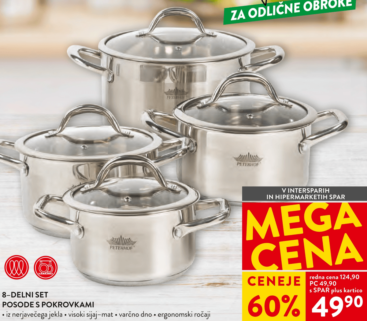 8-delni set posode s pokrovkami - Akcija v trgovini Spar