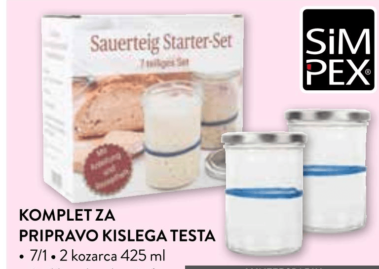 Simpex Komplet za pripravo kislega testa 7/1, 2 kozarca 425 ml