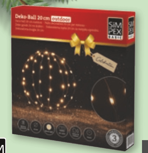 Simpex Basic Led okrasna krogla 20 cm