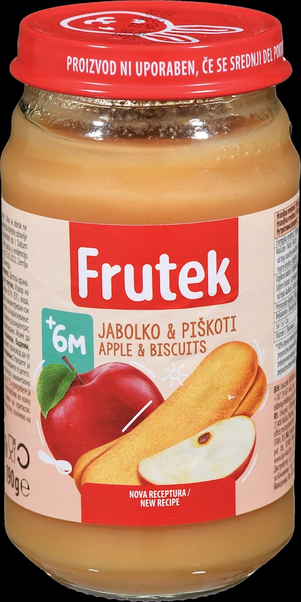 Frutek kašica iz jabolk s piškoti 190 g