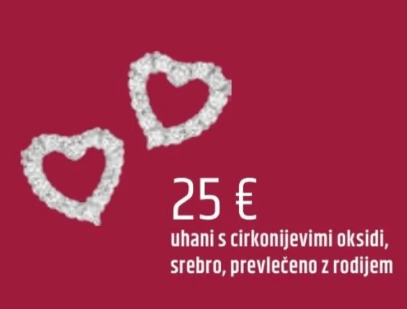 Uhani s cirkonijevimi oksidi - Akcija v trgovini E.Leclerc