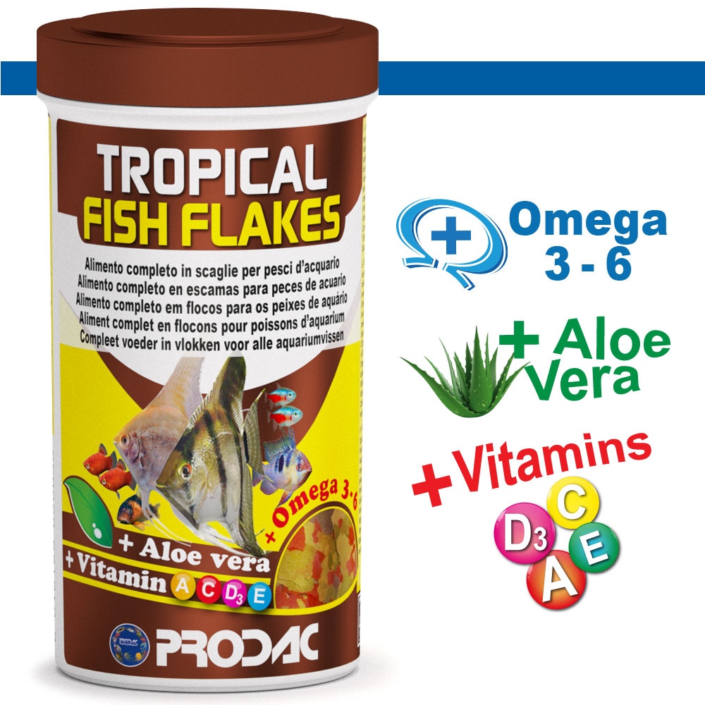 Prodac Tropical Fish Flakes in Prodac Algae Wafer 100ML • 250ML • 1200ML
